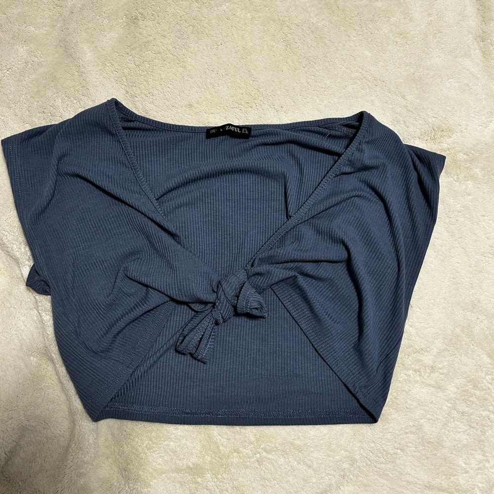 Women's Blue Knot Front Top